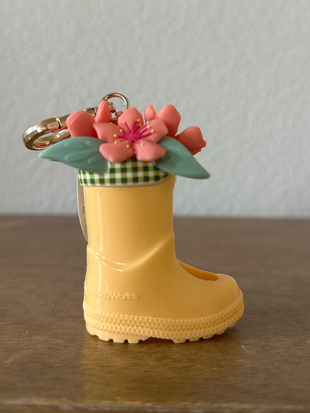 NEW bath and body works x Vera Bradley yellow rain boot sanitizer holder